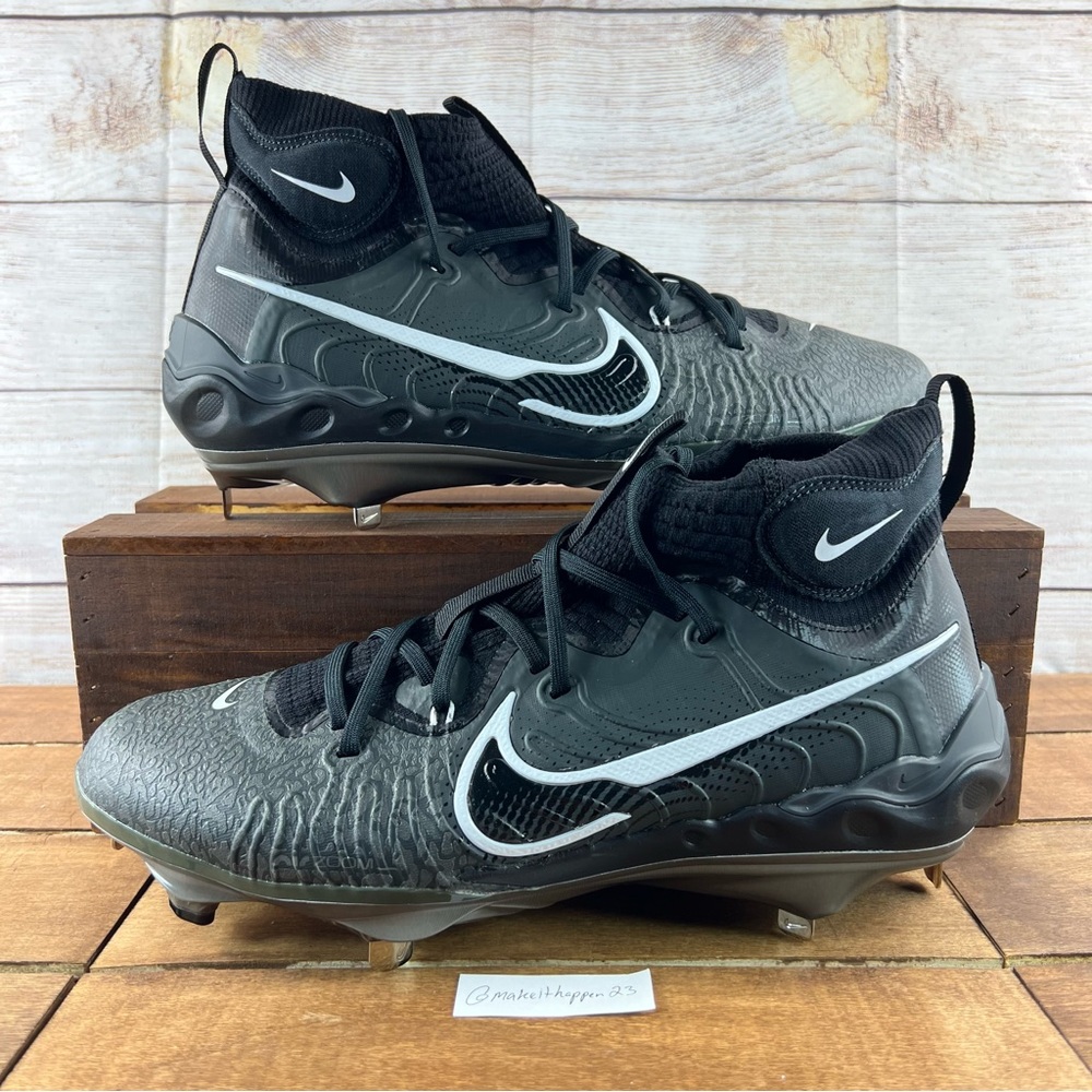 Nike Alpha Huarache NXT Black Metal Baseball Cleats